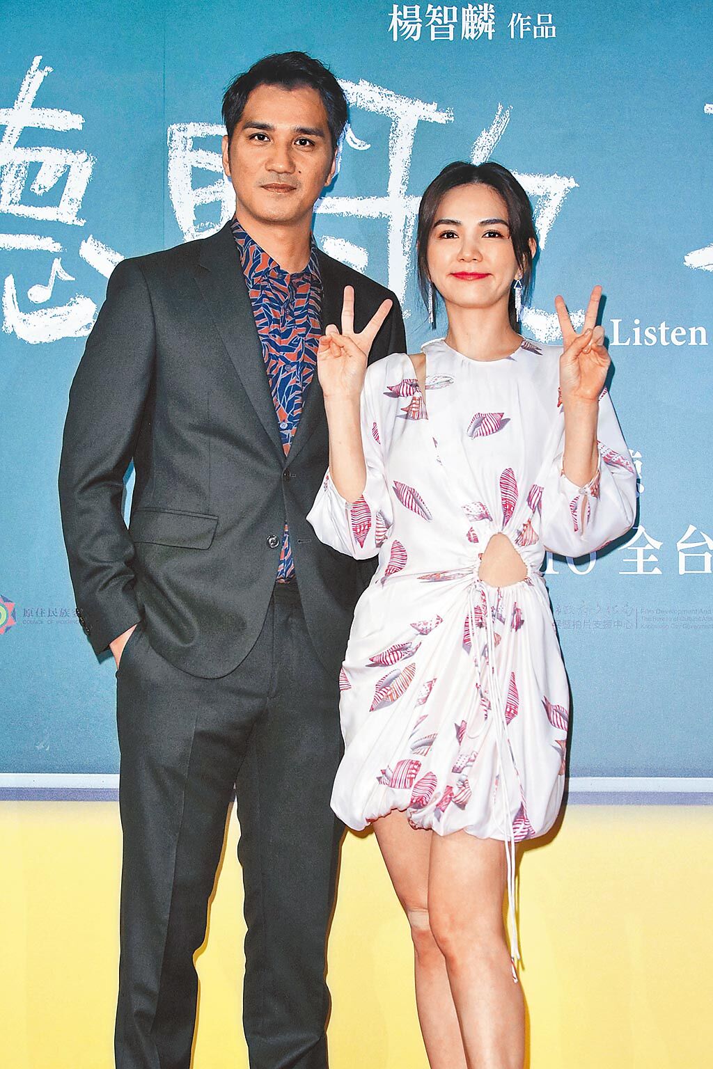 Ella（右）與馬志翔昨出席首映會大聊拍攝幕後故事。（吳松翰攝）
