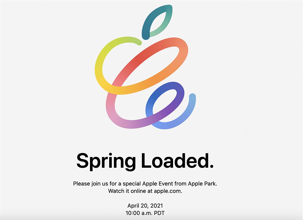 蘋果正式發出春季發表會邀請函。（蘋果提供／黃慧雯台北傳真）
