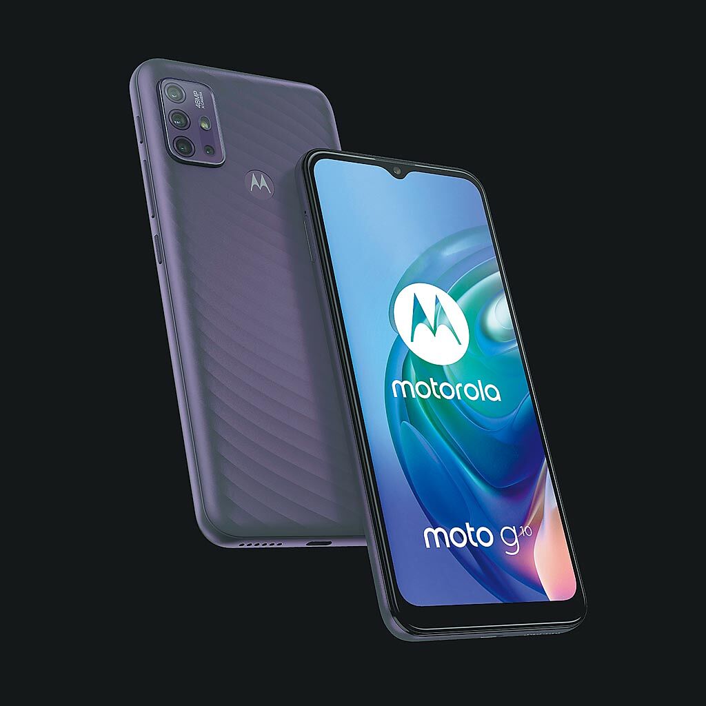 Motorola在台推出moto g10，共極光灰（見圖）、珍珠粉 2色，7990元。（Motorola提供）