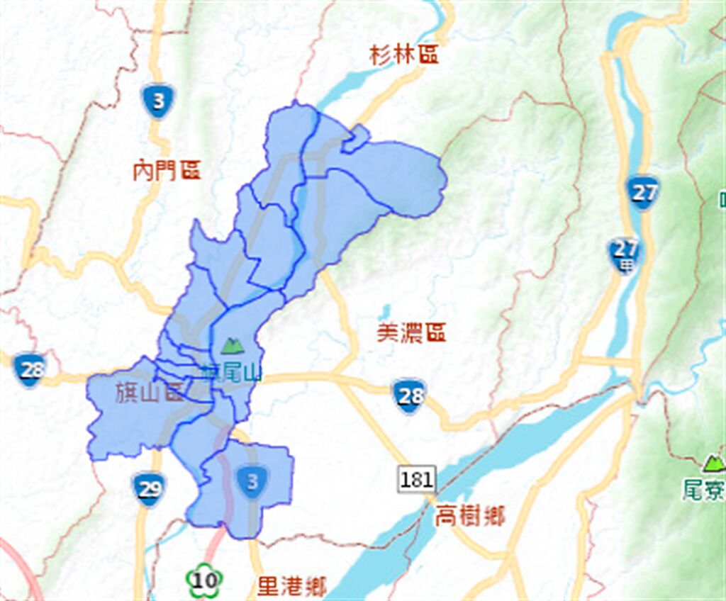 台灣自來水官網上公告，高雄市21日2地區將停水12小時。(圖截取自官網)
