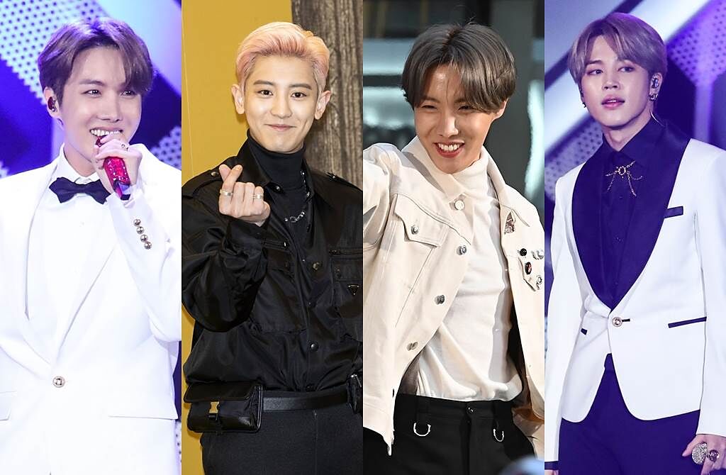 BTS的Jung Kook、EXO燦烈、BTS的J-hope、BTS的V包辦百大最佳臉蛋前4名。（圖／達志影像）