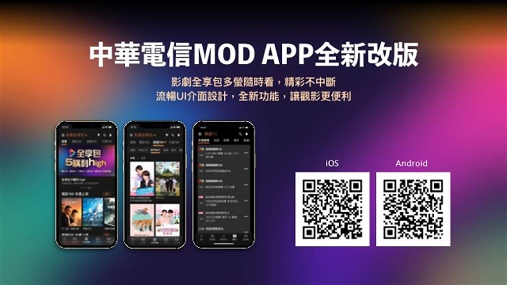中華電信MOD app 全新改版。（中華電信提供／黃慧雯台北傳真）

