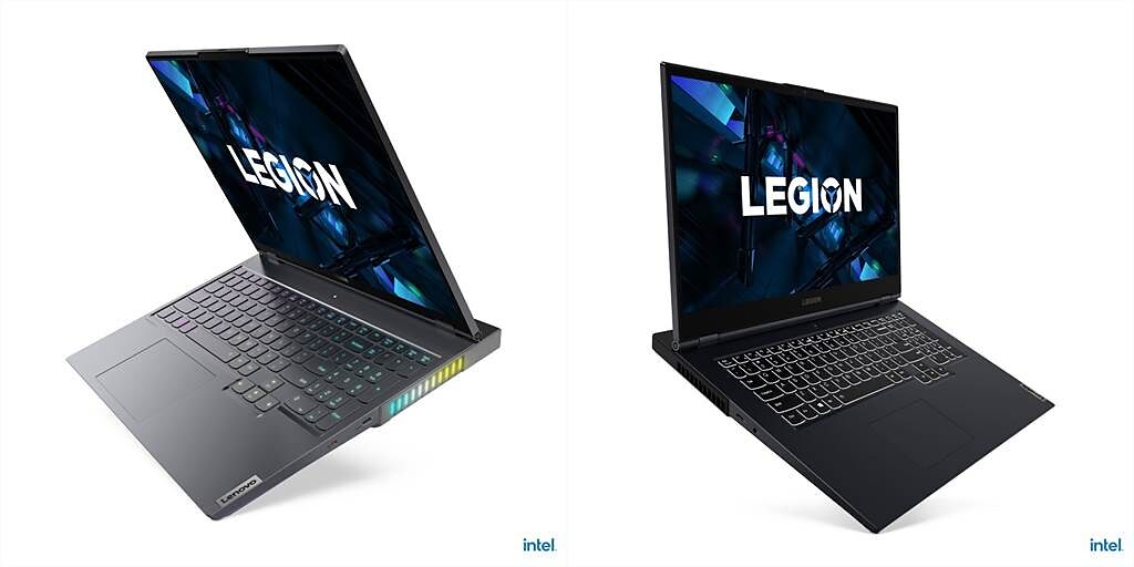 Legion 7i配備16 吋 QHD螢幕，是全球首款16：10比例電競筆電（左），Legion 5i 有15吋及17吋兩種螢幕尺寸，滿足遊戲中開闊的視野需求。（Lenovo提供／黃慧雯台北傳真）