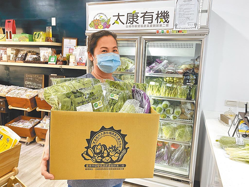 台南市太康有機農業生產合作社推出蔬菜箱，幫農友去化原本要供應營養午餐的蔬菜。（蘇雪莉提供／劉秀芬台南傳真）