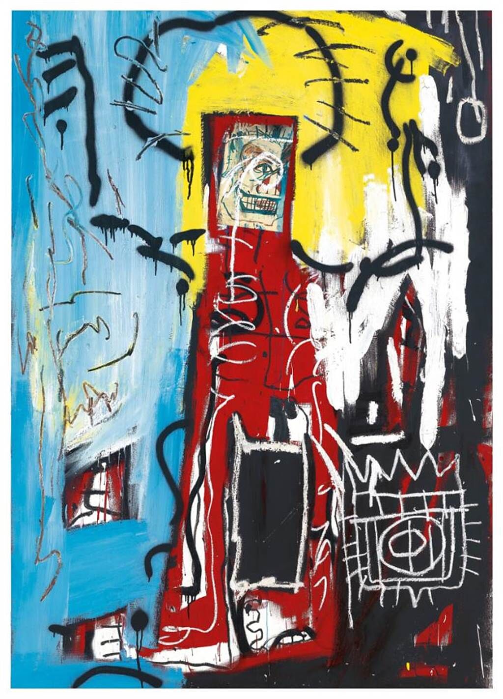 佳士得香港春拍一幅巴斯奇亞的畫作《無題》，以2億3430萬港幣（約8.5億台幣）的高價落槌，創下亞洲拍賣史上藝術家作品第二高價。（Christie’s提供）