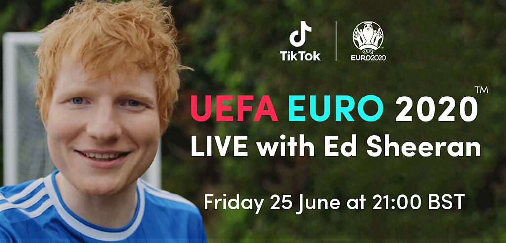 紅髮艾德將在本月25日登上「TikTok 2020 歐洲國家盃演唱會」。（TikTok提供）
