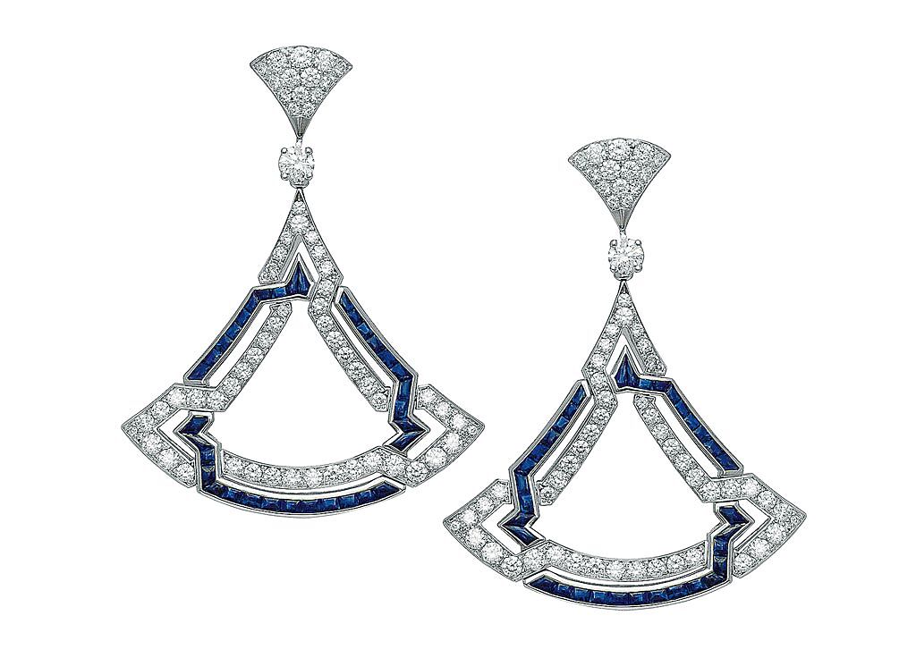 寶格麗Divas’Dream藍寶石耳環，約240萬元。（BVLGARI提供）