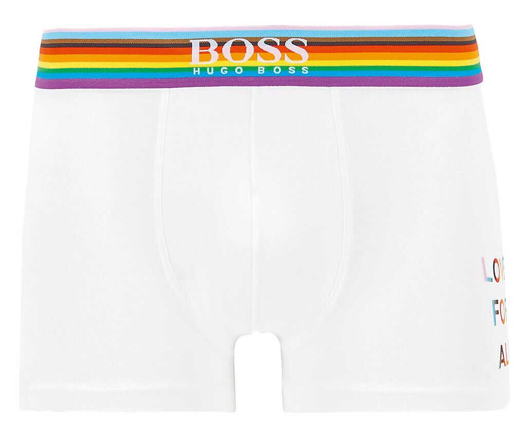 Boss Pride限量系列彩虹男士平口四角褲，1350元。（Boss提供）