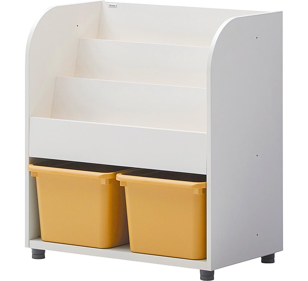 Eddi Kids經典收納小書櫃，一體成型抽屜構造方便抽拉，還可取出讓孩子坐著邊玩邊整理，養成收拾習慣。（iloom怡倫家居提供）