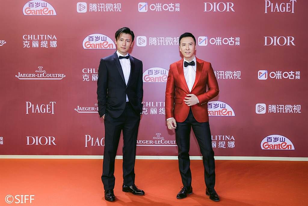 甄子丹與謝霆鋒出席上海電影節活動。（華映提供）