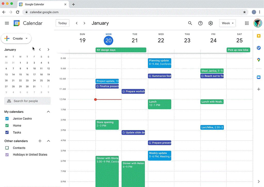 在日曆中輕鬆進行設定並分享會議預約畫面。（Google提供／黃慧雯台北傳真）
