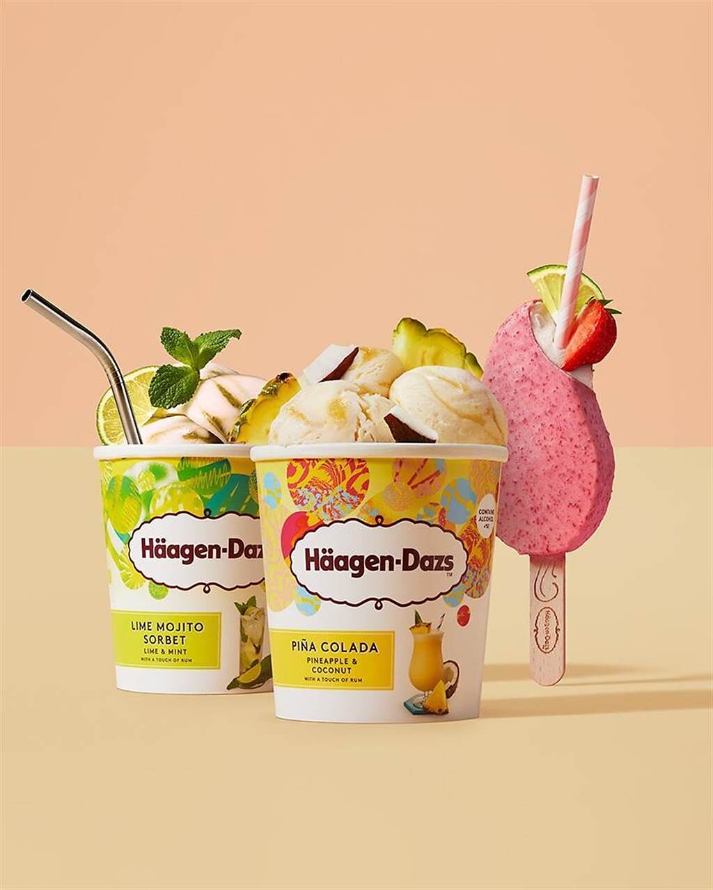 （搶夏日消暑商機，知名冰淇淋品牌Haagen-Dazs推出夏日全新調酒風味系列冰品。圖／Haagen-Dazs提供）