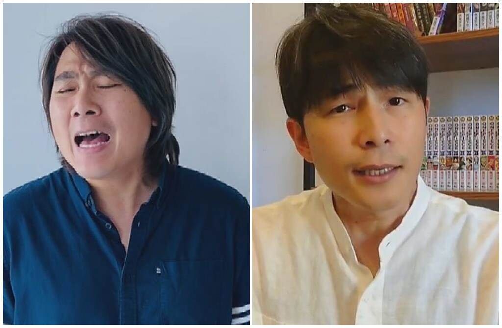 王仁甫、孫協志錄Youtube影片，號召粉絲一起演唱《我難過》。（民視提供）