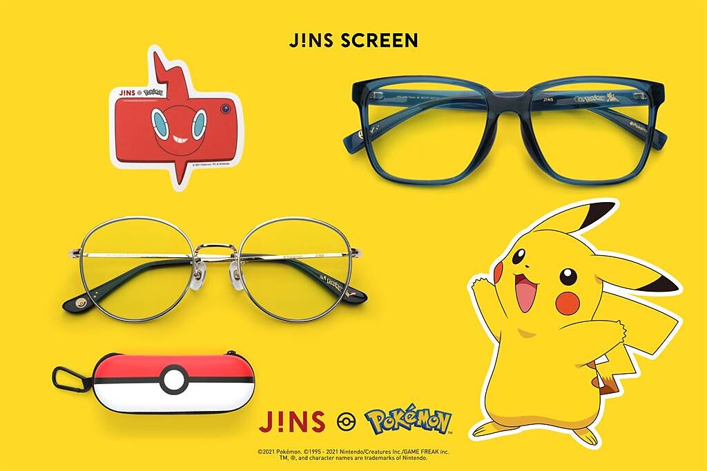 JINS宣布開賣寶可夢眼鏡，以不同顏色與款式來計算，總共有52款。（JINS提供／黃慧雯台北傳真）
