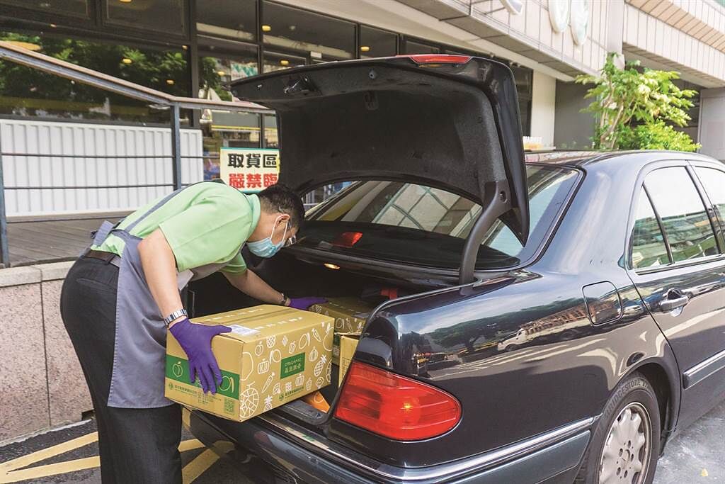 防疫期間，台北農產運銷公司的「車來速」服務，維持零接觸使民眾安心。（圖／台北農產運銷股份有限公司）