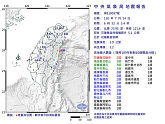 花蓮連震22次 氣象局：7日雙主震餘震 未來一周還恐有規模5強震