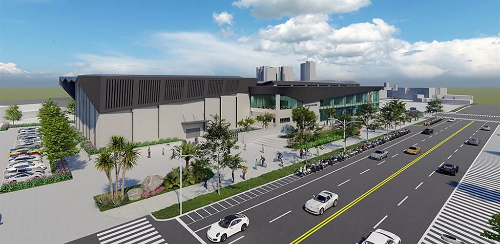 楠仔坑運動中心以楠梓游泳池原址打造新式運動中心，預計2024年啟用。（圖片提供/高雄市政府運發局）