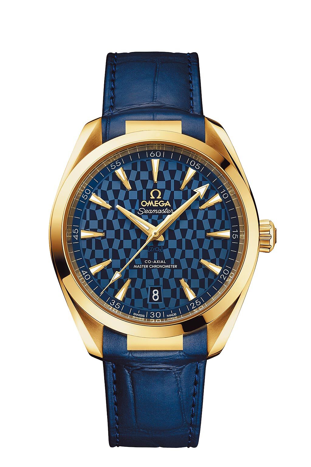OMEGA海馬Aqua Terra東京奧運紀念款K金奢華版41mm大師天文台腕表，60萬5000元。（OMEGA提供）