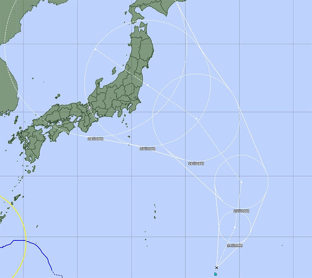 第8號颱風「尼伯特」將生成，預計將朝日本方向前進。(摘自台灣颱風論壇臉書)