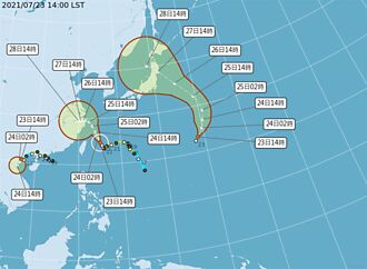 第8號颱風「尼伯特」晚間生成 太平洋海面雙颱共舞