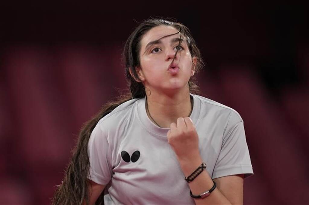 12歲的敘利亞桌球女將札札是本屆奧運最年幼的運動員。（美聯社）