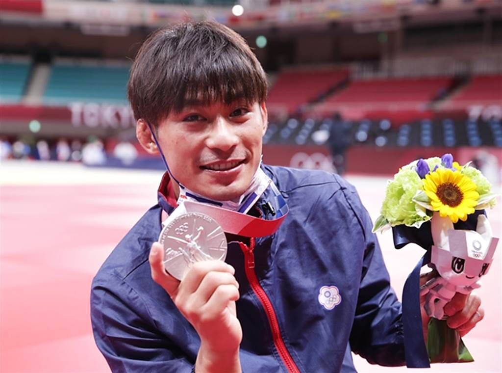 中華隊楊勇緯在東京奧運柔道男子60公斤級奪得銀牌。（季志翔攝）
