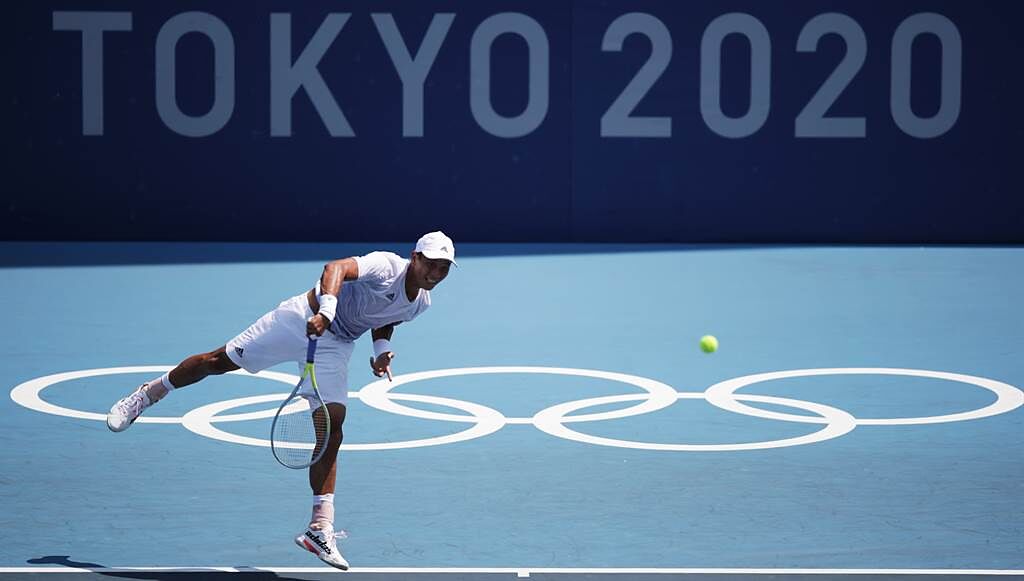 盧彥勳在東京奧運男單第一輪直落二飲恨，選手生涯畫下句點。（季志翔攝）