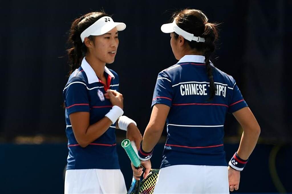 台灣網球女雙組合許絜瑜（左）、謝語倢。（路透）