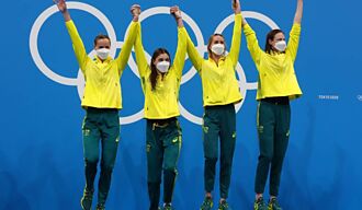 東奧》首個大會 世界紀錄出爐 澳洲女子400公尺泳隊摘金
