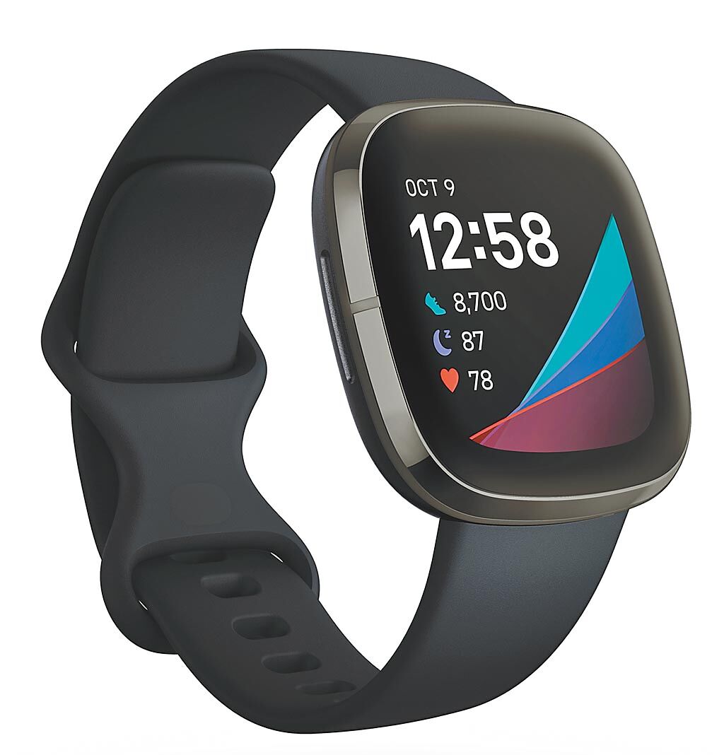 Fitbit Sense具備腕上通話與EDA膚電感測器，原價8990元，限時優惠8190元。（Fitbit提供）