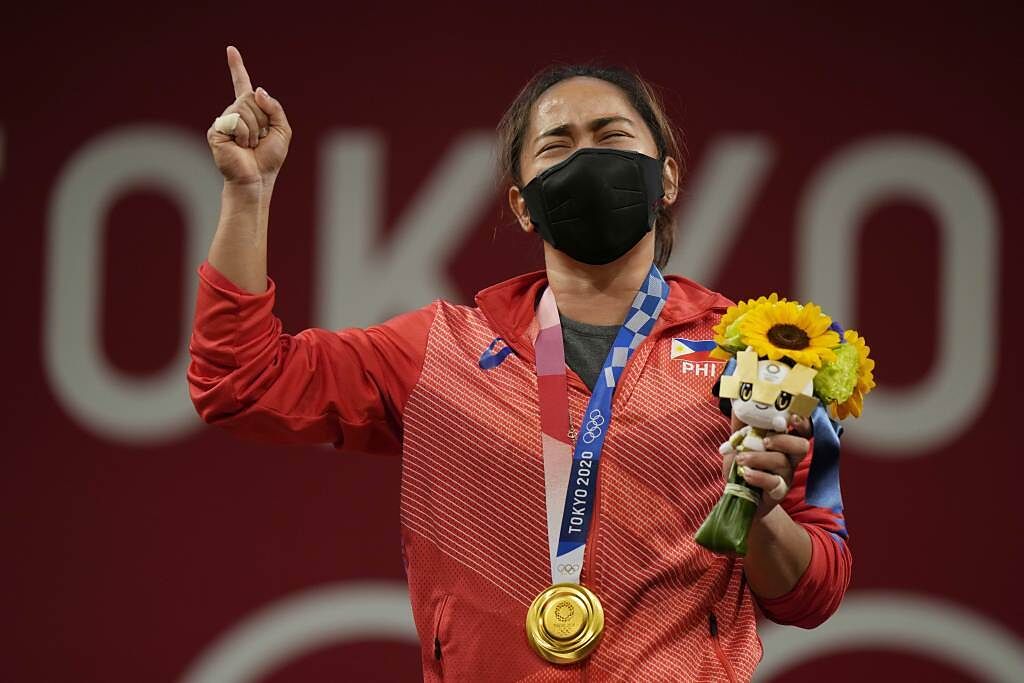 拿下菲律賓首面奧運金牌的女將Hidilyn Diaz。（美聯社資料照）