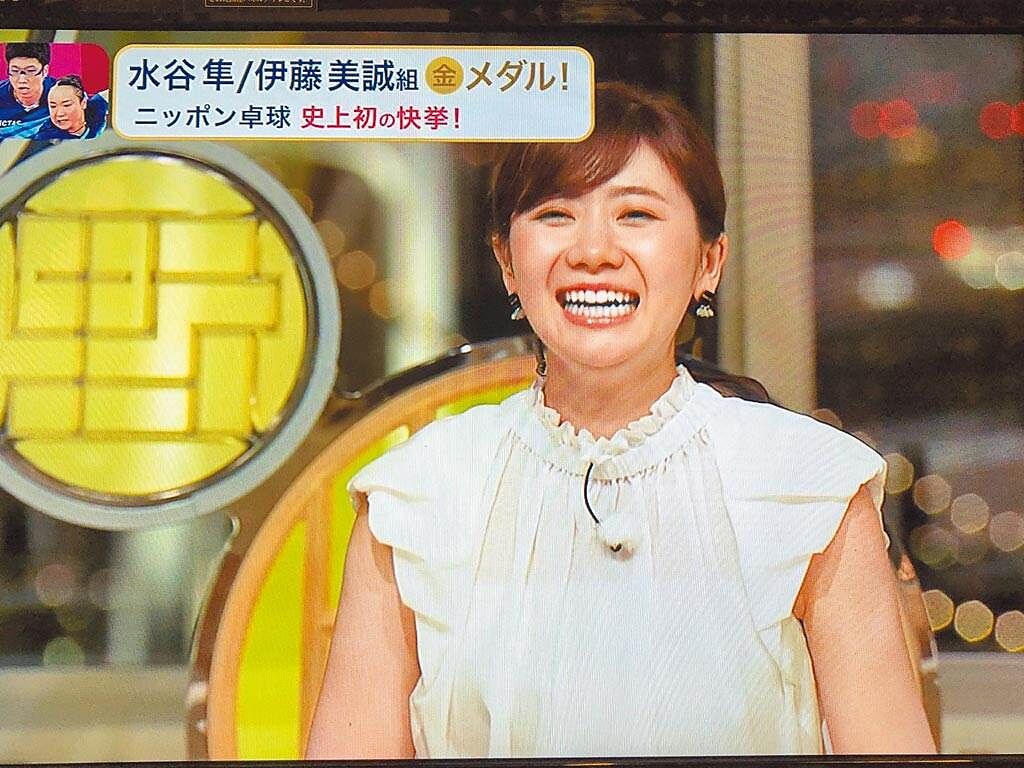 福原愛26日在富士電視台亮相，這也是她離婚後首度露面。（圖／推特）