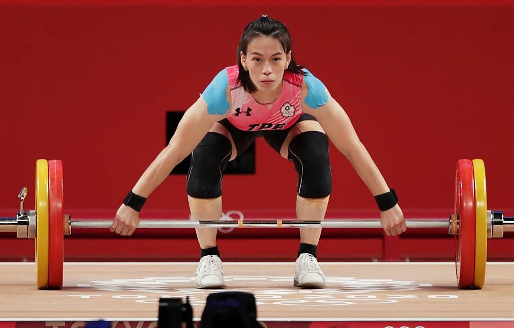 東京奧運女子舉重59公斤級由中華隊的郭婞淳拿到金牌。（季志翔攝）