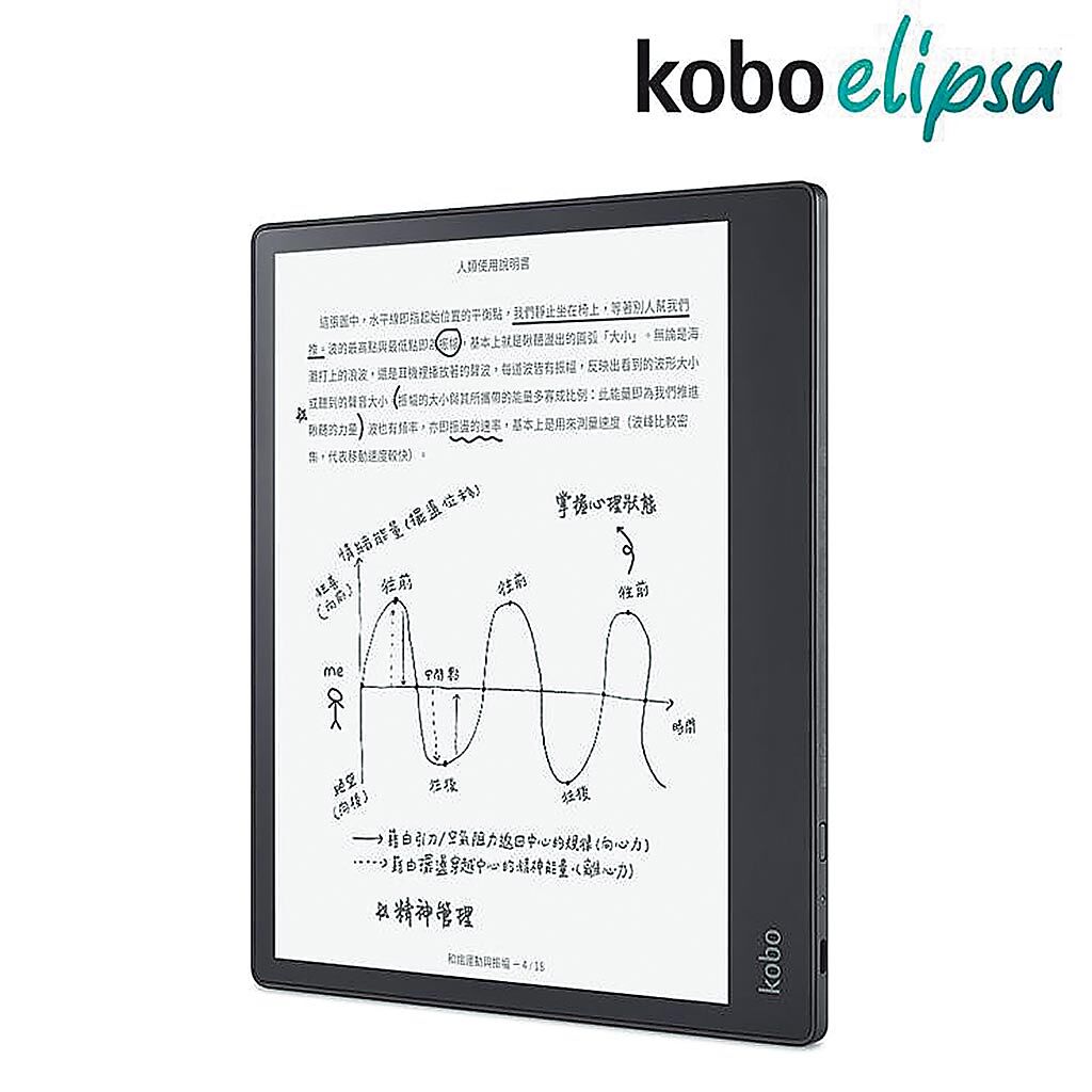 蝦皮購物的Kobo Elipsa 10.3吋電子書閱讀器套組，定價1萬2800元，今起開放預購，16日前活預購即送千元購書金。（蝦皮購物提供）