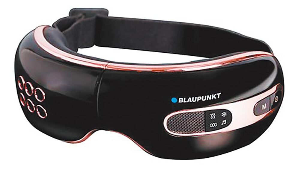 全聯「BLAUPUNKT藍寶智能冷熱眼部按摩器」，市價4990元，扣500福利點+2880元換購，58折，限量1000台。（全聯提供）