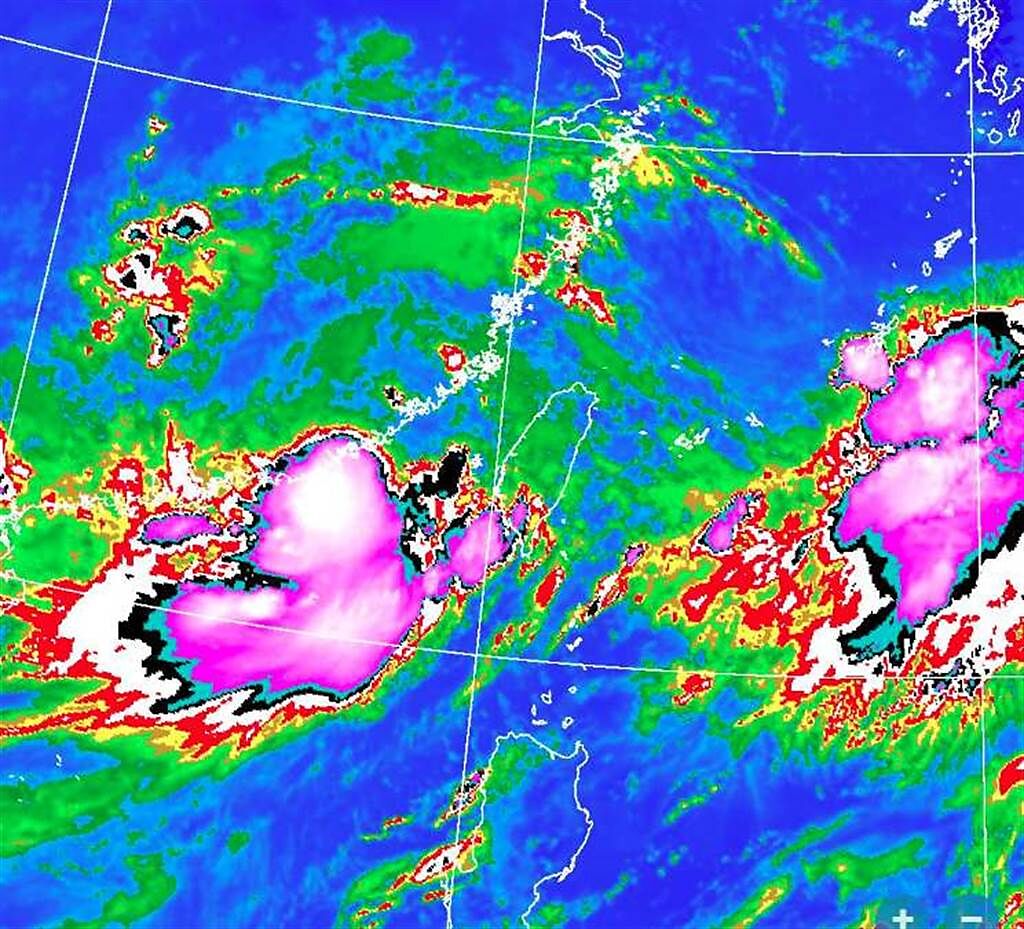 「盧碧」颱風暴風圈已籠罩台灣海峽，周四到周六離台灣最近，其帶上來的強勁西南風，導致中南部將有致災性降雨。(翻攝自氣象局)