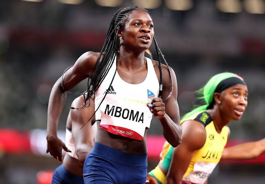 納米比亞田徑女將Mboma擁有男性染色體且身體睪酮素超標引起爭議。（路透）