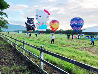 2021年台灣熱氣球嘉年華正式登場 HELLO KITTY及喔熊熱氣球現身池上站台