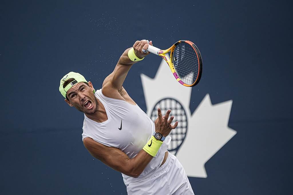 納達爾因為左腳傷勢，決定退出在加拿大多倫多舉辦的國家銀行網球公開賽。（資料照／美聯社）