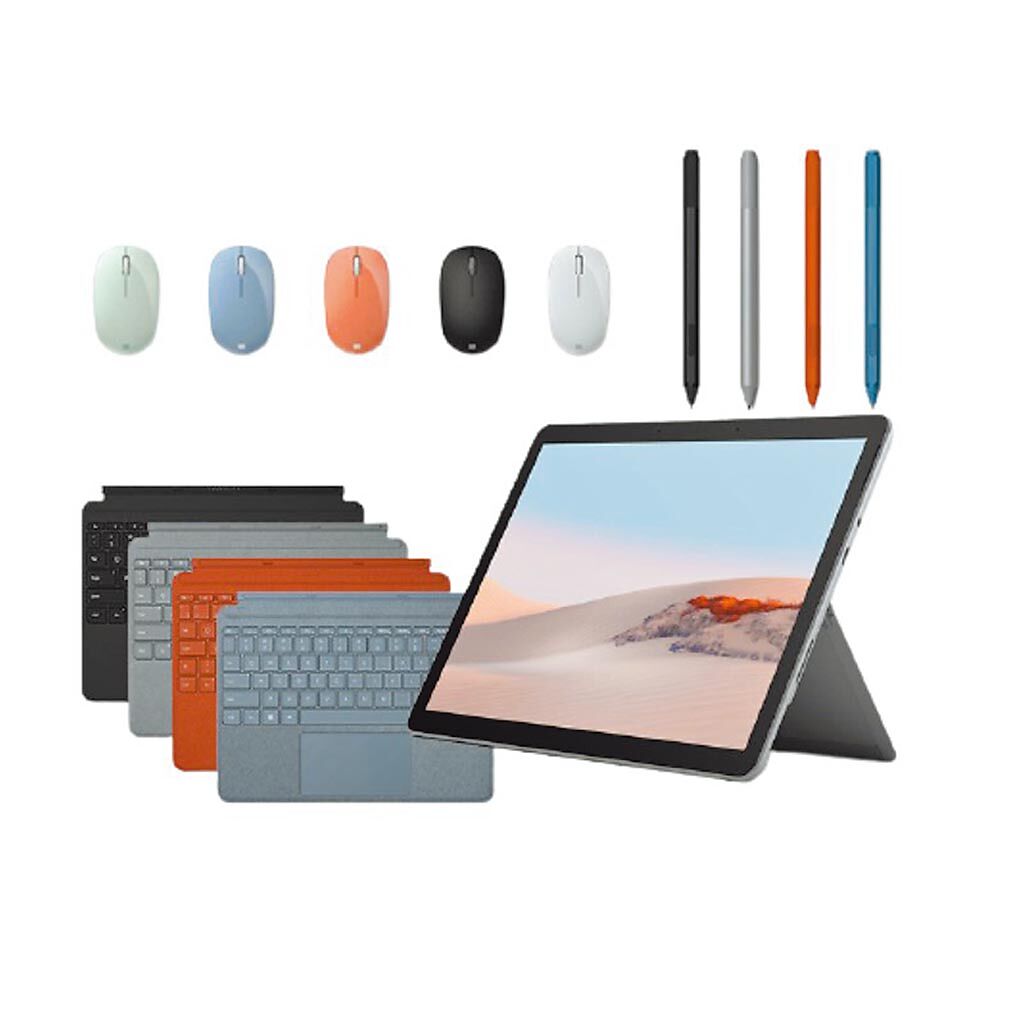 蝦皮購物推出Microsoft微軟 Surface Go 2 8GB／128G超值組合，優惠價2萬2288元，搭配蝦皮筆電券和店家券最高可再折1000元。（蝦皮購物提供）