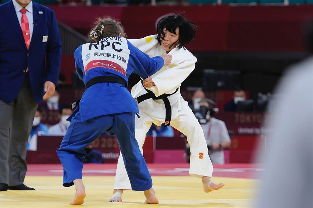 視障柔道選手李凱琳在東京帕運不敵俄羅斯老將，無緣奪中華隊首面獎牌。(體育署提供)