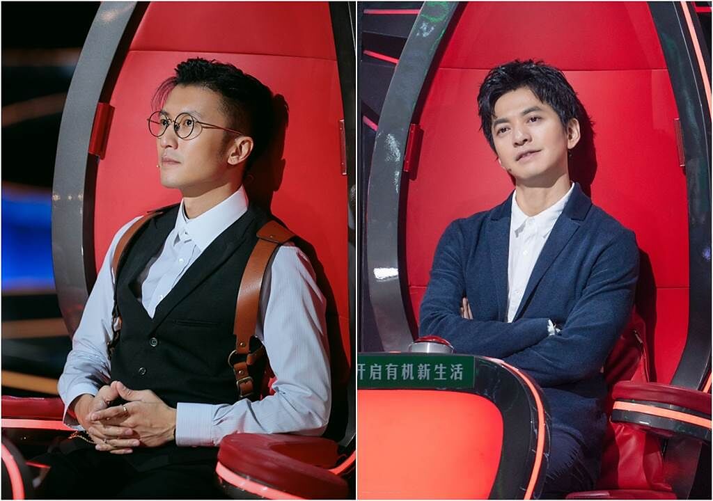 《2020中國好聲音》的導師(左起)謝霆鋒、李健。(圖／中天綜合台提供)
