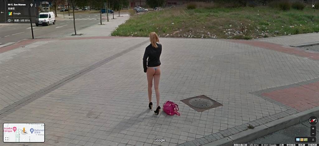 Google街景功能發現翹臀辣妹，網友們紛紛表示「這個屁股我給100分」。（圖／翻攝自Google地圖）