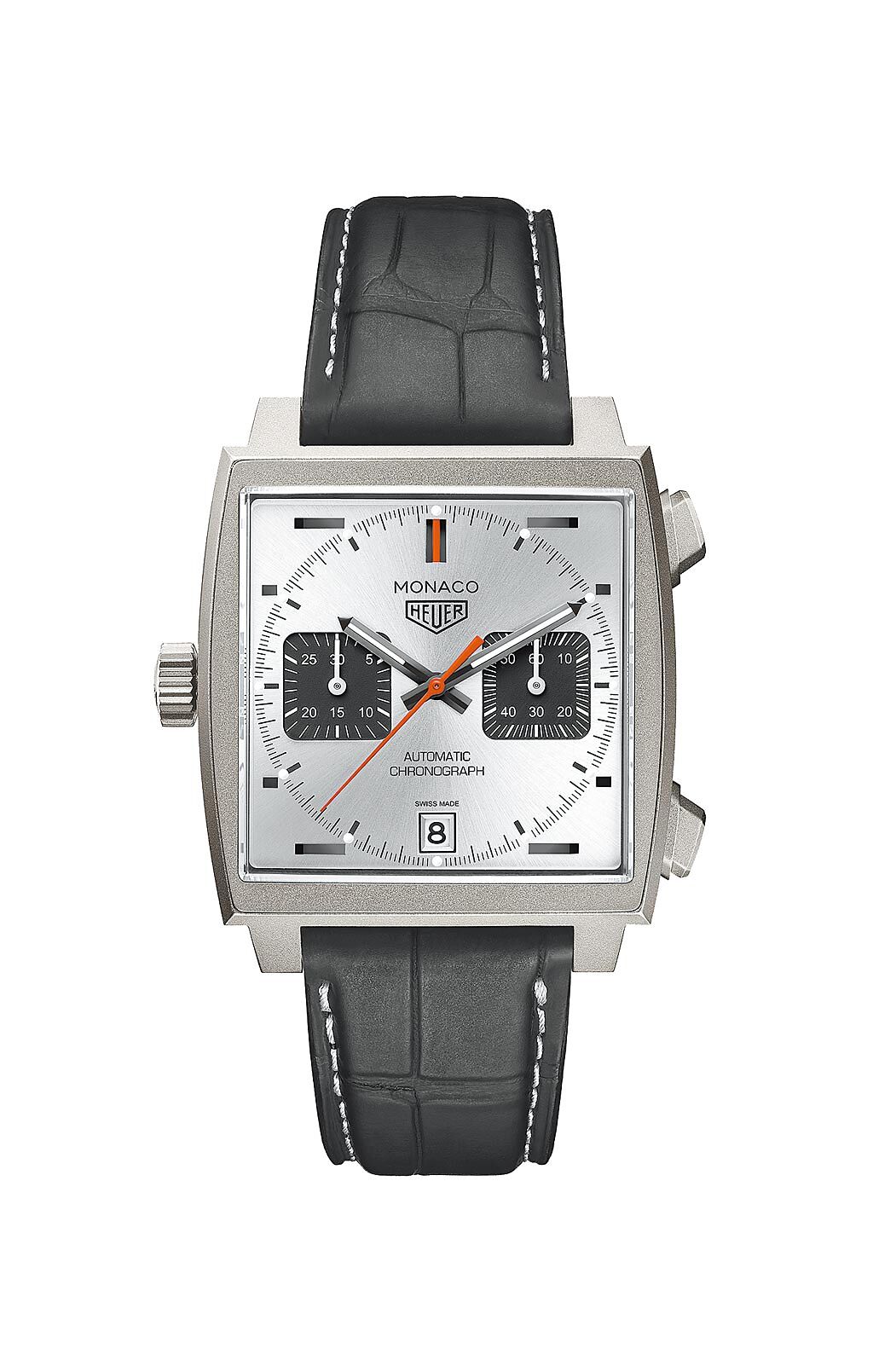 泰格豪雅Monaco Titan鈦金屬限量特別版計時腕表，25萬9100元。（泰格豪雅提供）