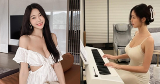 音樂女神「黃上晏」彈鋼琴影片曝光　貼身打扮曬「凹凸曲線」讓網友全分心