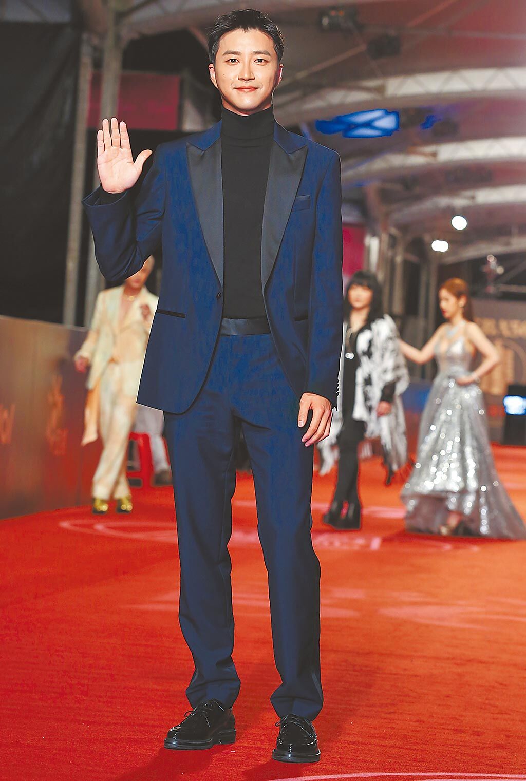 江宏傑穿BOSS西裝，風格優雅簡約，符合他運動員又兼具好爸爸的好男人形象。（陳俊吉攝）