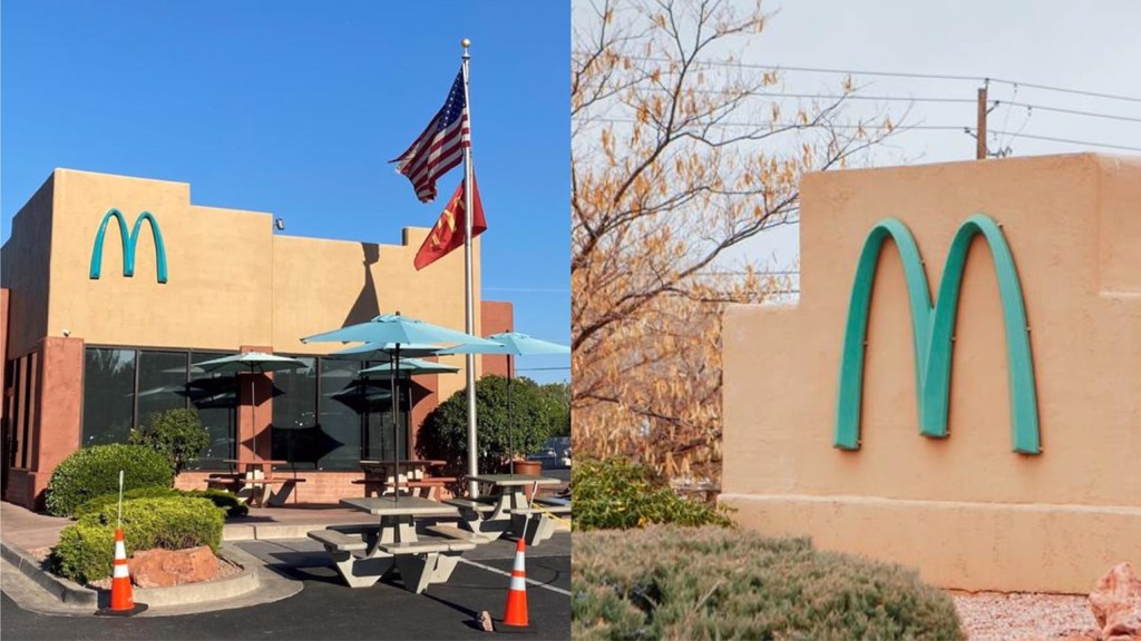 位於美國亞利桑那州的藍色麥當勞，是打卡的熱門地點。(圖/翻攝自推特)