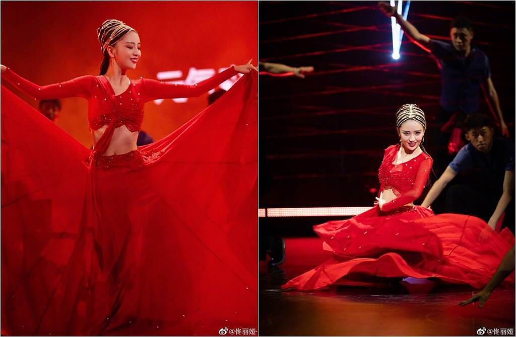 佟麗婭擔任選秀節目《舞蹈生》的導師，她一開始就示範一段高難度舞蹈表演。（圖／取材自佟麗婭微博）