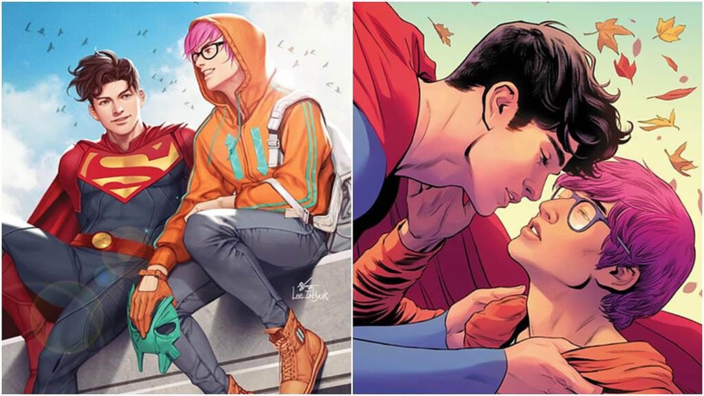 DC漫畫超人屋頂上男男之吻照曝光。（圖/DC COMIC官方網站）