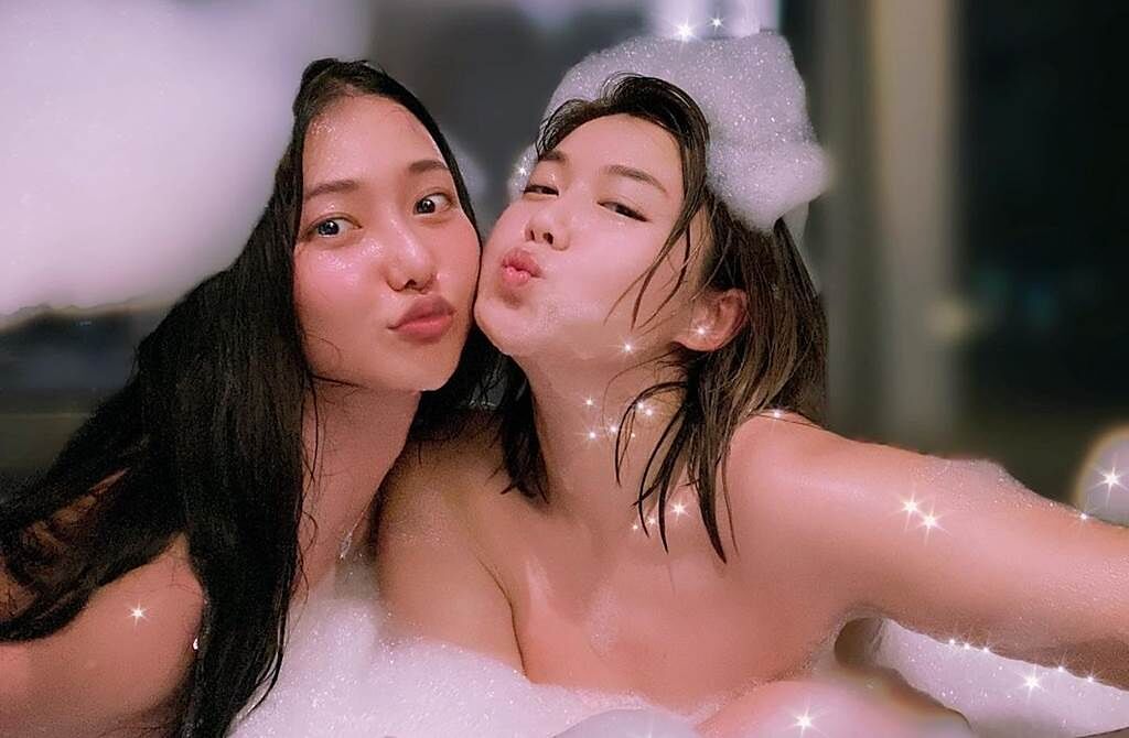 白雲和劉溫馨到飯店洗泡泡浴約會。（圖／翻攝自snowybai IG）